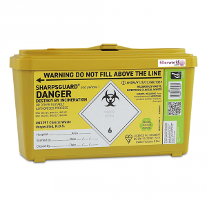 DNDD477YLR  Yellow Lid Sharpsguard Sharps bin 1 litre