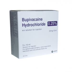  Bupivacaine  Hydrochloride 0.25% w/v Solution For Injection 5 x 10ml