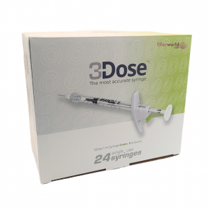 Vlow medical 3Dose Syringe (1ml Syringe Green, Box 24pcs)